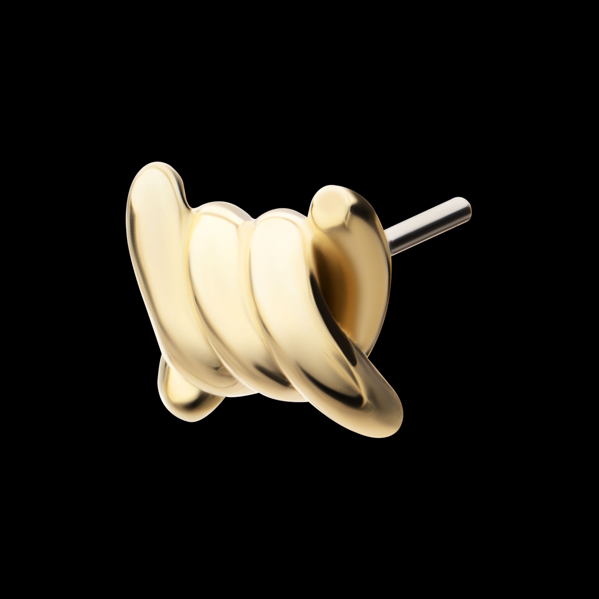 Barbed Wire Knot Flatback Stud Earring / Nosering - 14Kt Yellow Gold