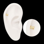 Barbed Wire Knot Flatback Stud Earring / Nosering - 14Kt Yellow Gold