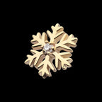 6-Prong Round Gem Snowflake Flatback Stud Earring / Nosering - Gem in 14Kt Gold