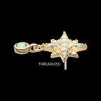 Spike Edge Prong Set Round Gem Flatback Stud Earring / Nosering - Gem in 14Kt Yellow Gold