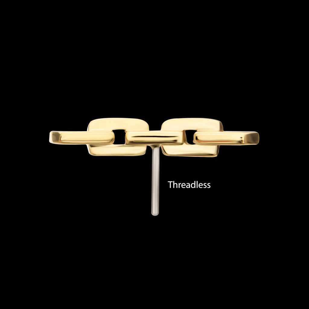 Curved Chain Link Flatback Stud Earring / Nosering - 14Kt Yellow Gold