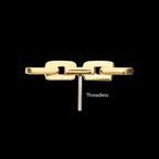 Curved Chain Link Flatback Stud Earring / Nosering - 14Kt Yellow Gold