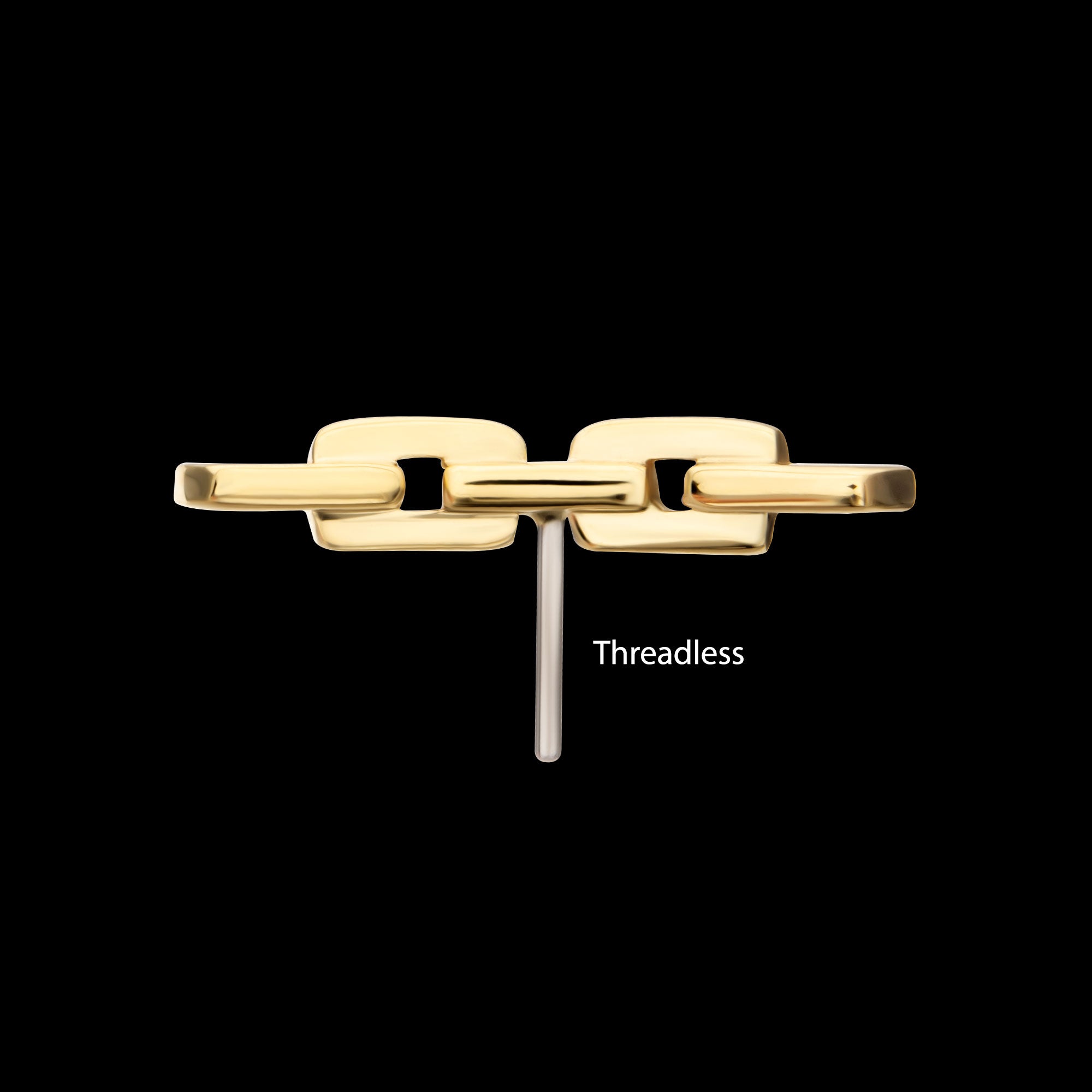 Curved Chain Link Flatback Stud Earring / Nosering - 14Kt Yellow Gold