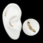 Curved Chain Link Flatback Stud Earring / Nosering - 14Kt Yellow Gold
