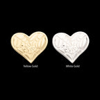 Heart with Carved Spiderweb Flatback Stud Earring / Nosering - 14Kt Gold