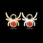 Spider with Double Bezel Gem Flatback Stud Earring / Nosering - Gem in 14Kt Gold