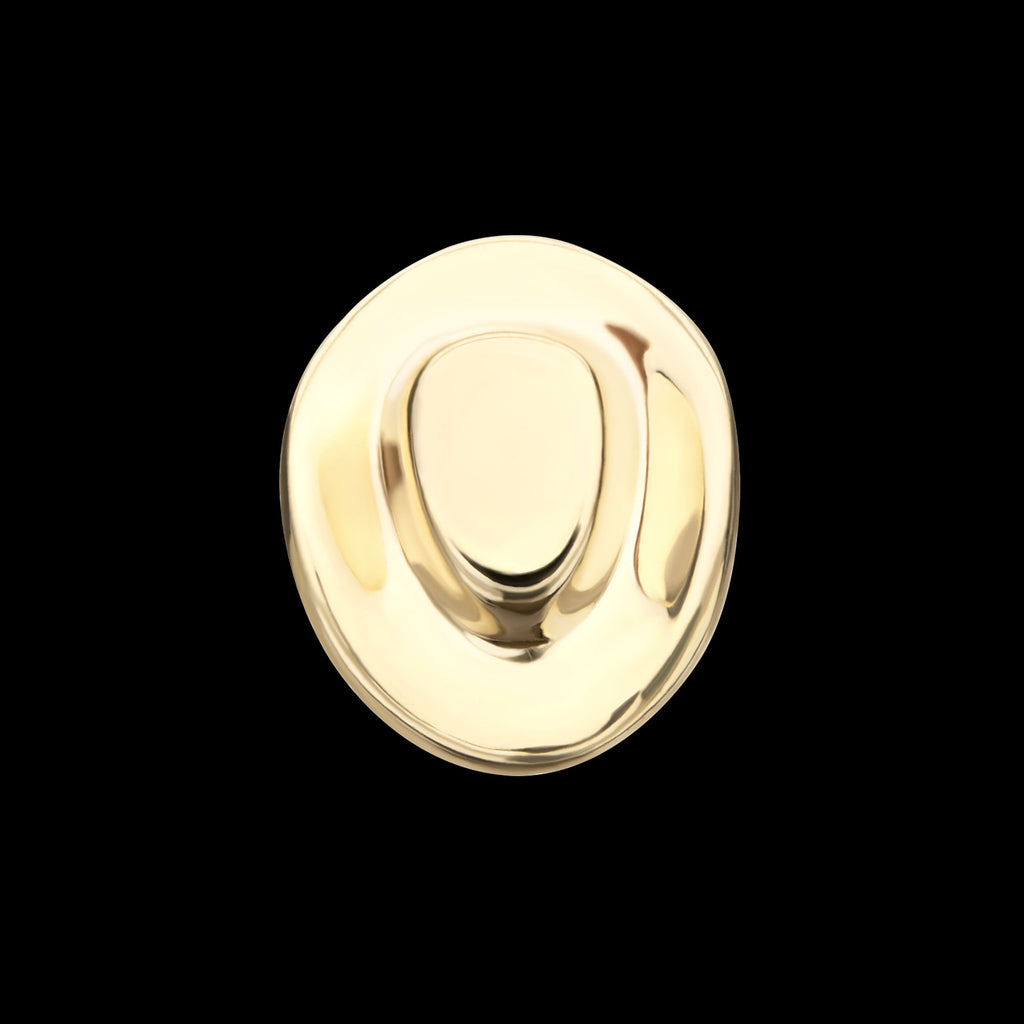 2D Molded Cowboy Hat Flatback Stud Earring / Nosering - 14Kt Yellow Gold