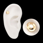 2D Molded Cowboy Hat Flatback Stud Earring / Nosering - 14Kt Yellow Gold