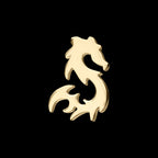 Eastern Dragon Flatback Stud Earring / Nosering - 14Kt Yellow Gold