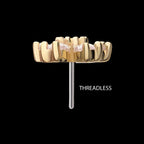 Cherry Blossom Flower with 5-Petal Prong Set Gem Flatback Stud Earring / Nosering - Gem in 14Kt Yellow Gold