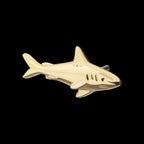 2D Shark Flatback Stud Earring / Nosering - 14Kt Yellow Gold