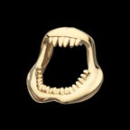 Casted Shark Jaws Flatback Stud Earring / Nosering - 14Kt Yellow Gold