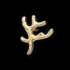 Coral Branch Flatback Stud Earring / Nosering - 14Kt Yellow Gold