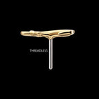 Anchor Flatback Stud Earring / Nosering - 14Kt Yellow Gold