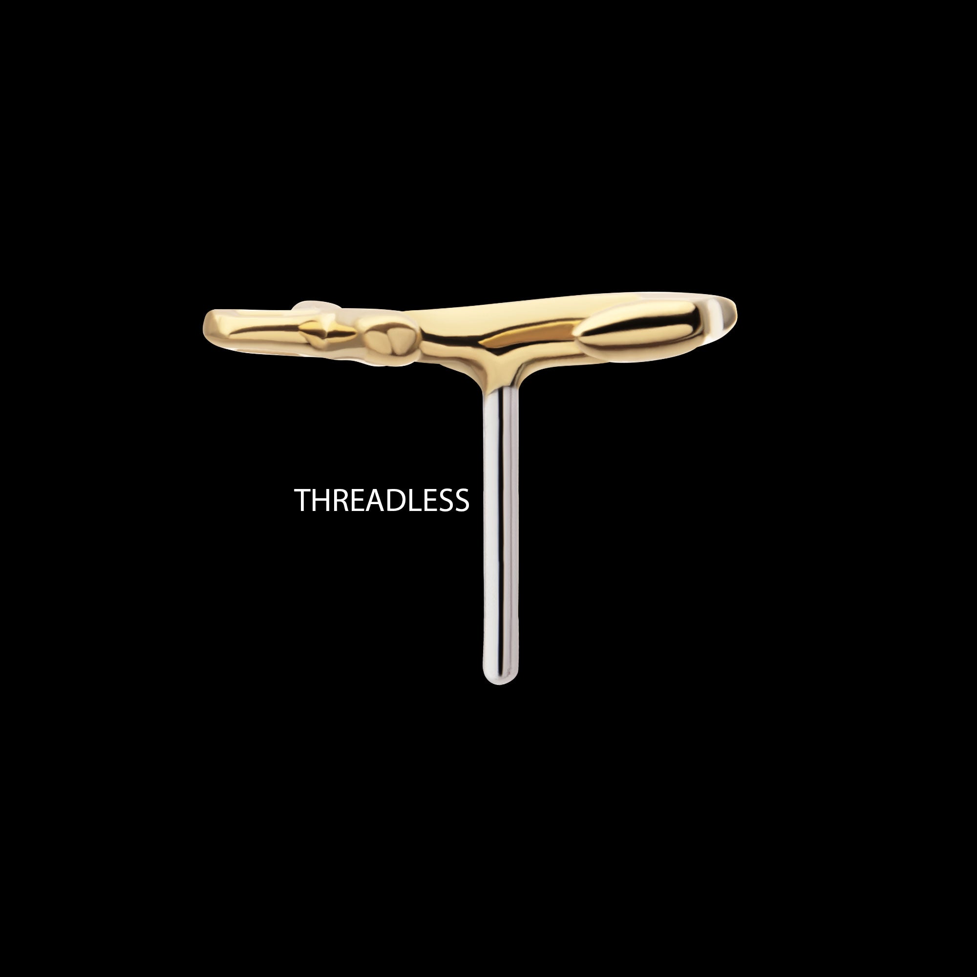 Anchor Flatback Stud Earring / Nosering - 14Kt Yellow Gold
