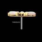 Fan Shape with 5-Cluster Marquise Prong Opal Flatback Stud Earring / Nosering - Opal in 14Kt Gold