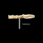 Pave Gem Anchor Flatback Stud Earring / Nosering - Gem in 14Kt Yellow Gold