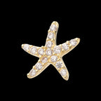 Pave Gem Starfish Flatback Stud Earring / Nosering - Gem in 14Kt Yellow Gold