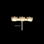 Milgrain Edge Triple Cluster Bezel CZ Gem Flatback Stud Earring / Nosering - CZ in 14Kt Gold
