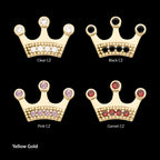 Bezel CZ Gem Edge Crown Flatback Stud Earring / Nosering - CZ in 14Kt Gold