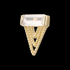 Triangular Baguette Gem Flatback Stud Earring / Nosering - Gem in 14Kt Gold
