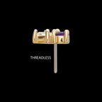 Baguette & Teardrop Prong Set Multi-Gem Flatback Stud Earring / Nosering - Gem in 14Kt Yellow Gold