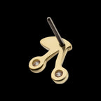 Double Round Bezel Gem Cherry Threadless Earring / Nosering – 14Kt Yellow Gold