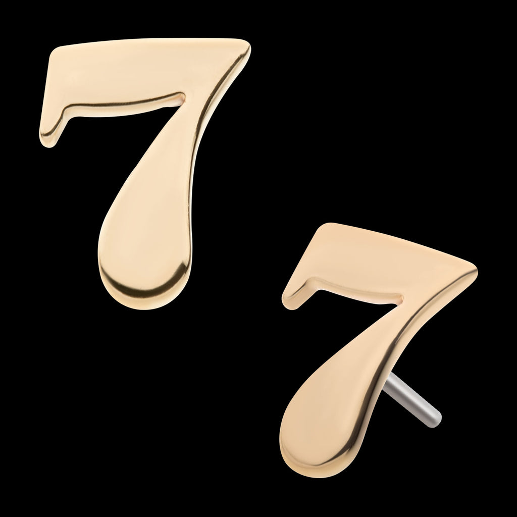 Number s Flatback Stud Earring / Nosering - 14Kt Yellow Gold