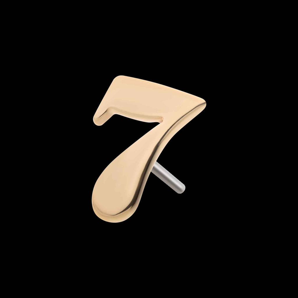 Number s Flatback Stud Earring / Nosering - 14Kt Yellow Gold