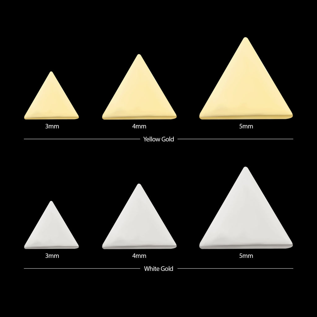 Triangle Flatback Stud Earring / Nosering - 14Kt Gold