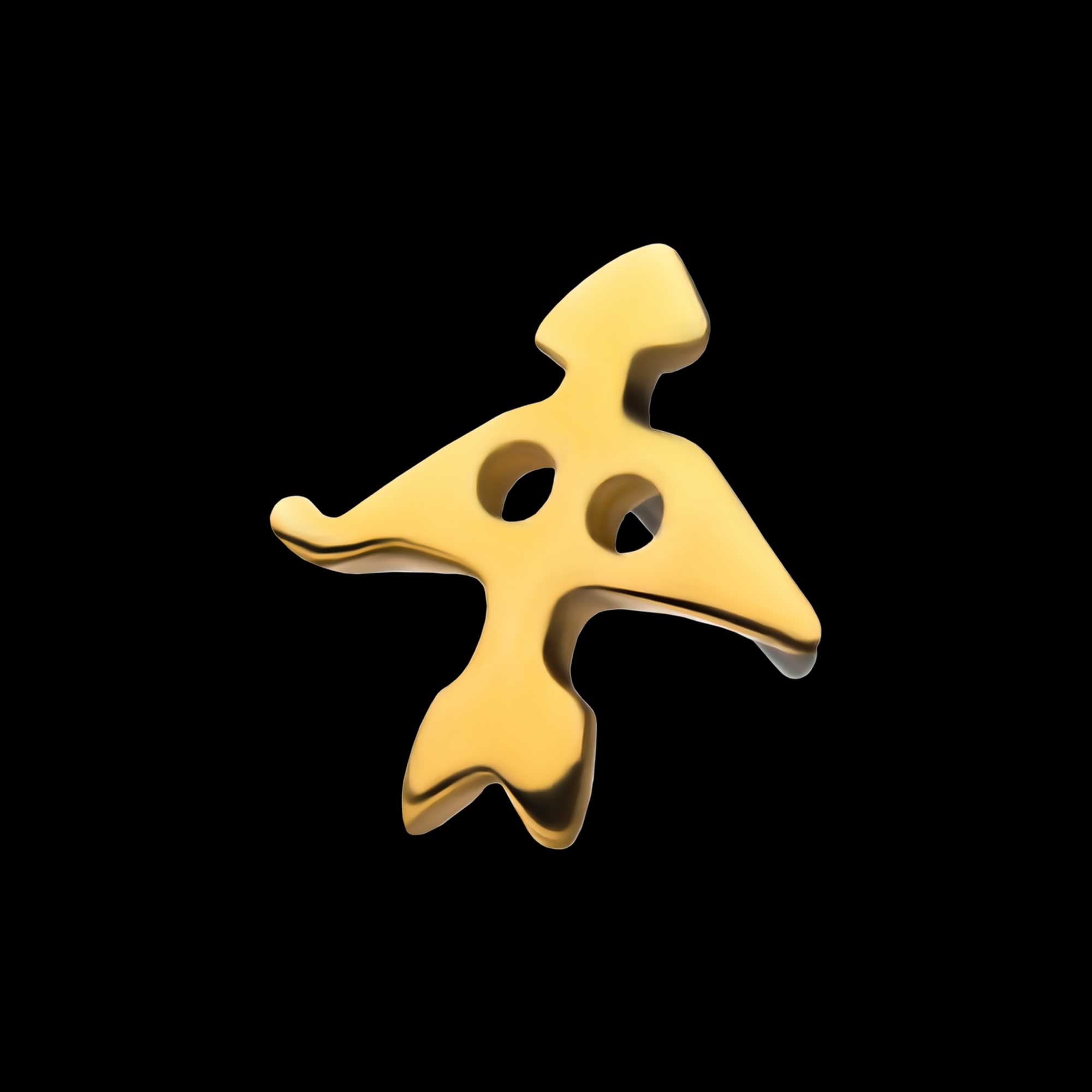 Zodiac Sign s Flatback Stud Earring / Nosering - 14Kt White Gold