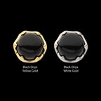 6 Prong Black Onyx Flatback Stud Earring / Nosering - 14Kt Gold