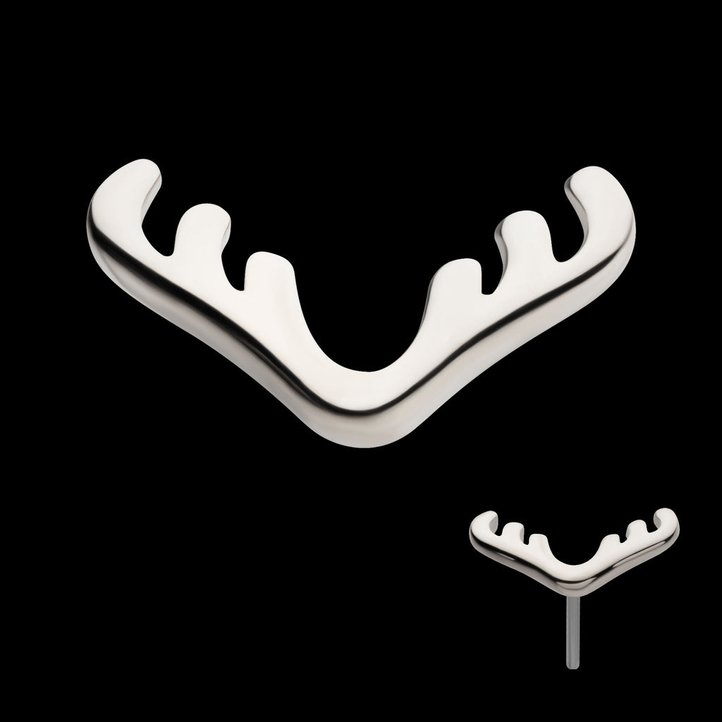 Reindeer Flatback Stud Earring / Nosering - 14Kt White Gold