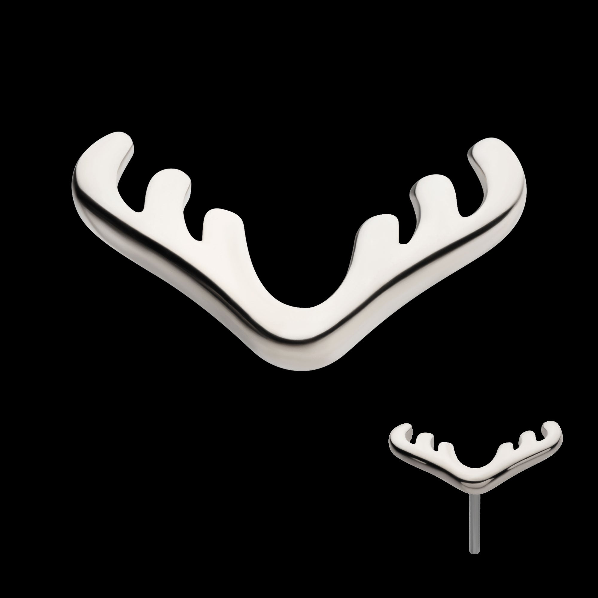 Reindeer Flatback Stud Earring / Nosering - 14Kt White Gold