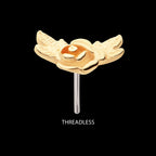 14Kt Yellow Gold Threadless Angled Rose with Leaves Top