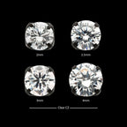 Black PVD Titanium Threadless 4-Prong CZ Front Facing Top