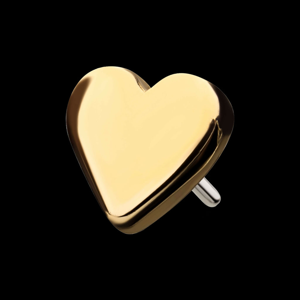 14Kt Gold Threadless Heart Top
