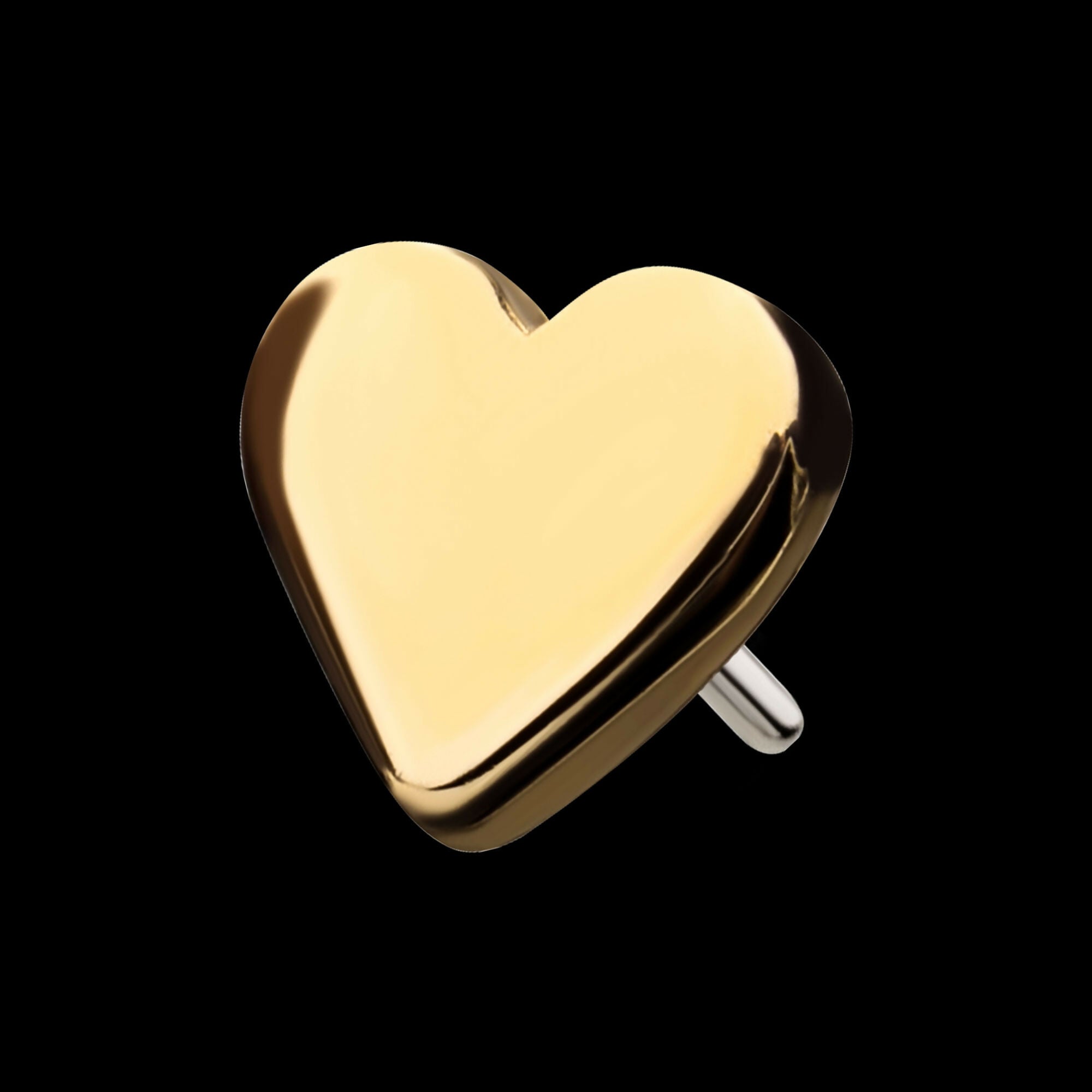 14Kt Gold Threadless Heart Top