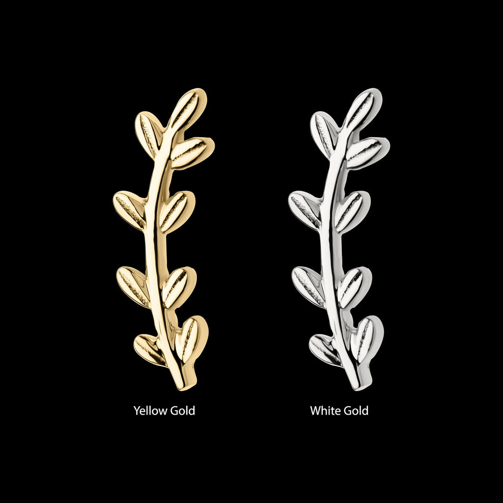 14Kt Gold Threadless Leaf Top