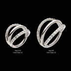 Triple Hoop with CNC Set 1mm Eternity Gem in 2 Alternate Hoops Side Facing Hinged Segment Clicker Earring / Nosering – Titanium
