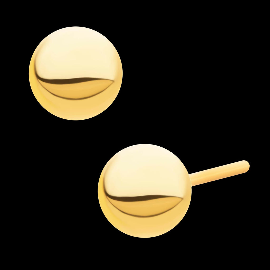 24KT Gold PVD Titanium Threadless with Ball Top