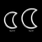Crescent Moon Hinged Segment Clicker Hoop Earring / Nosering – Titanium