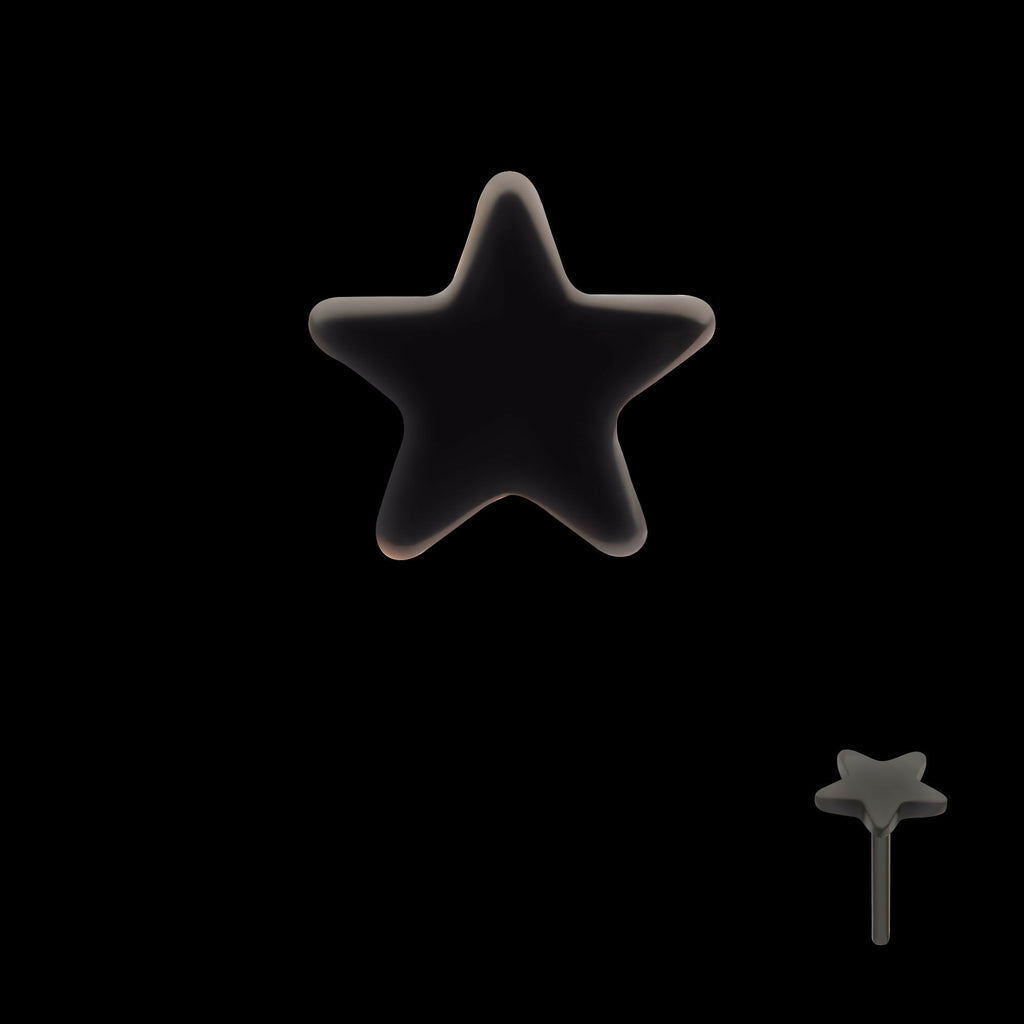 Black PVD Titanium Threadless Star Top