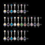 Internally Threaded Double Bezel Round with Smooth Rounded Back & Fixed Bottom Navel Earring / Nosering – Titanium