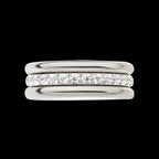 Triple Stacked with CNC Set CZ Center Line Side Facing Hinged Segment Clicker Hoop Earring / Nosering – Titanium