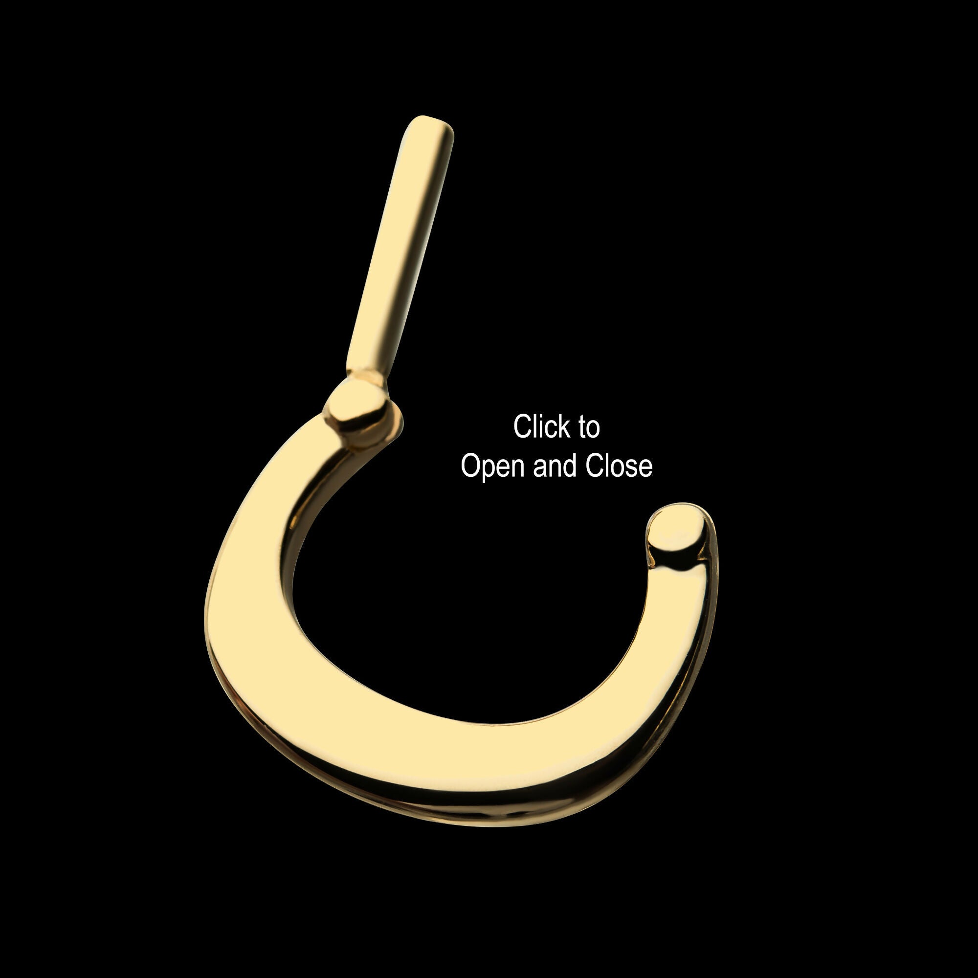 Septum Clicker Hoop Earring / Nosering – 14kt Yellow Gold