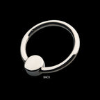 16g Titanium with Bezel Set CZ/Synthetic Opal Flat Back Front Facing Hinged Segment Ring Earring / Nosering