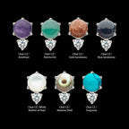 Threadless Prong Set Double Round Gem and Natural Stone Top