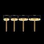 24Kt Gold PVD Titanium Threadless with Flat Disc Top