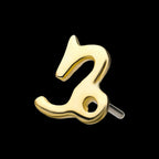 14Kt Yellow Gold Threadless Zodiac Sign Tops